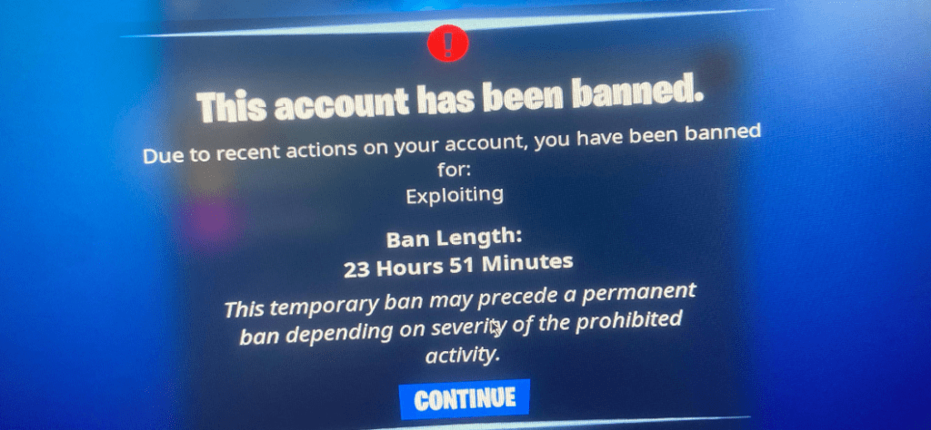 fortnite ban exploiting